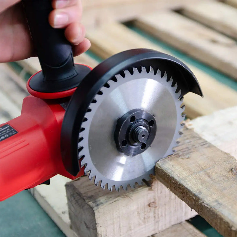 Packaging showing two universal carbide circular saw blades, durable power tool accessories