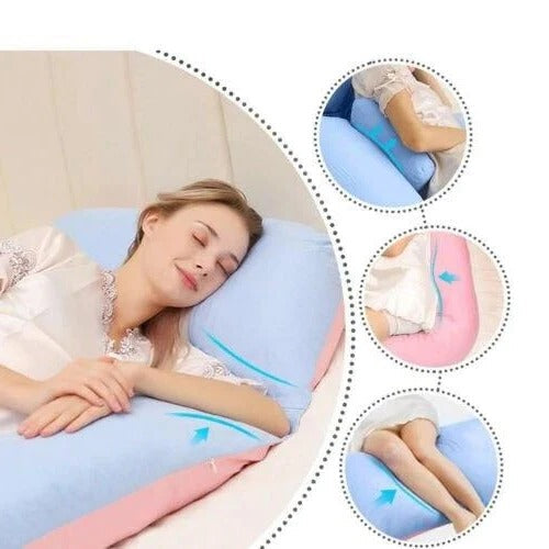 Soft U-shaped memory foam body pillow for ultimate sleep comfort and full-body relaxation.