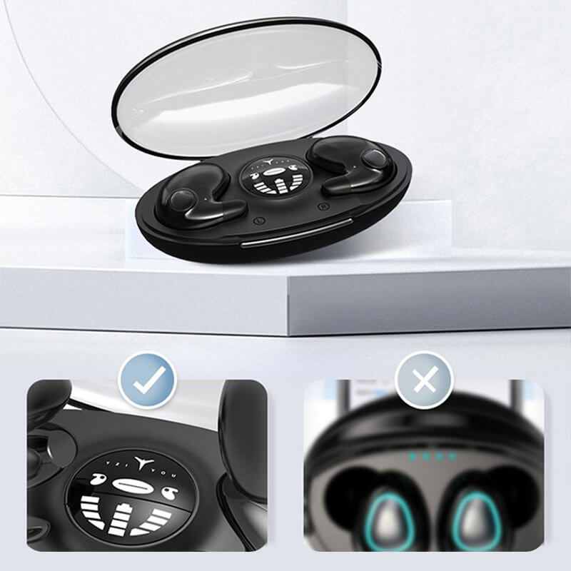 Wireless sleep headphones with IPX5 waterproof rating & long battery life, perfect for side sleepers & meditation.