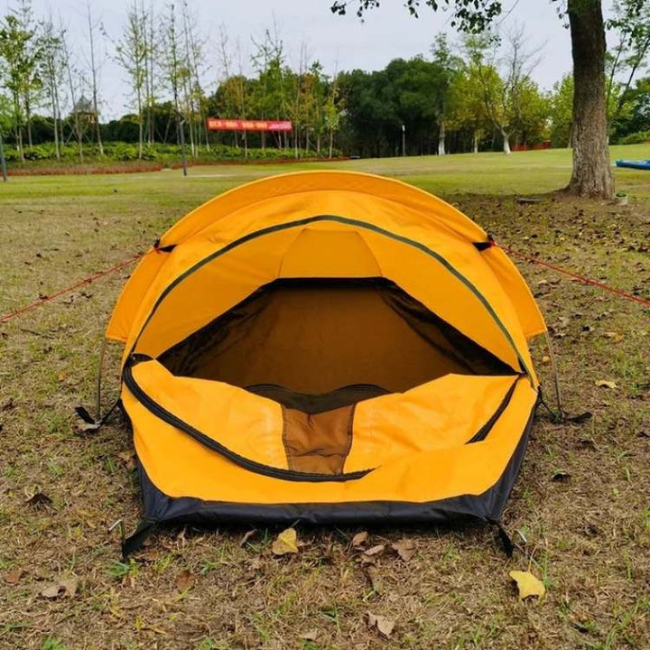 Waterproof & windproof ultralight solo backpacking tent, providing reliable outdoor shelter for hikers.