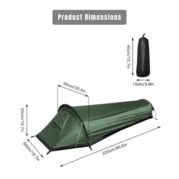 Interior view of an ultralight solo backpacking tent, showing ample space for a single person.