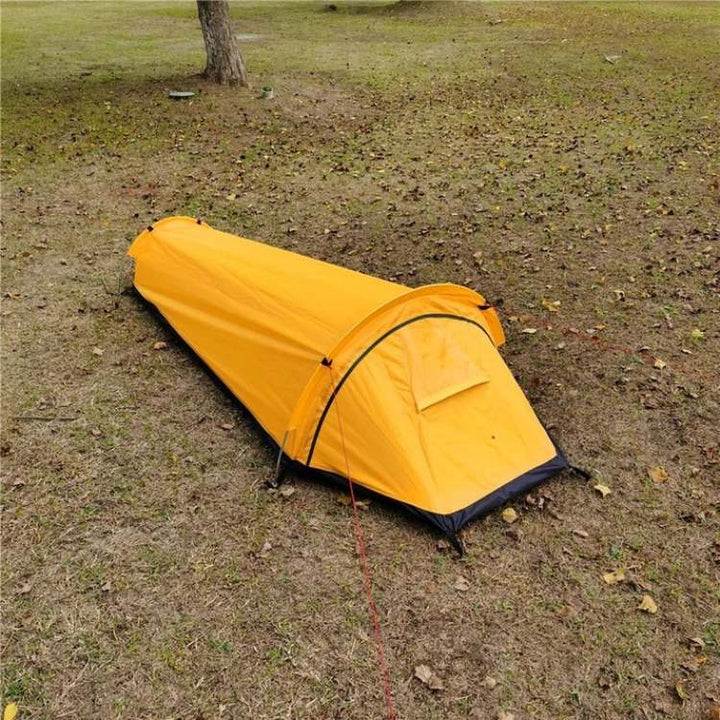 Durable ultralight solo camping tent, essential hiking gear for adventurous single person outdoor shelter.