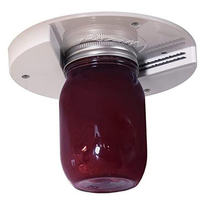 Cabinet mount jar opener, sturdy and space-saving, a helpful houseware tool for any kitchen.