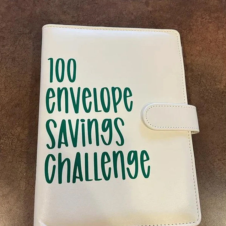 Set of a 100 Envelope Money Savings Challenge Binder with included budgeting accessories for finance