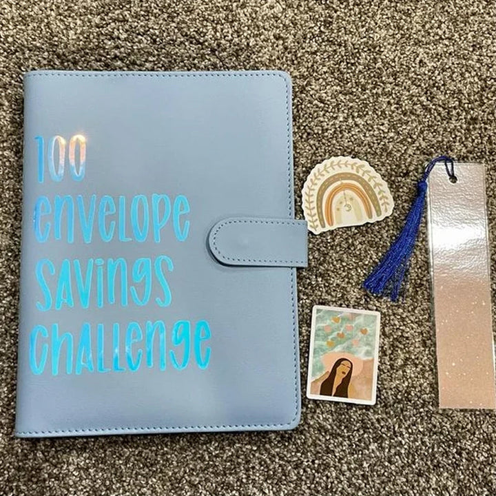 Stylish 100 Envelope Money Savings Challenge Binder, perfect as a thoughtful gift for financial planning