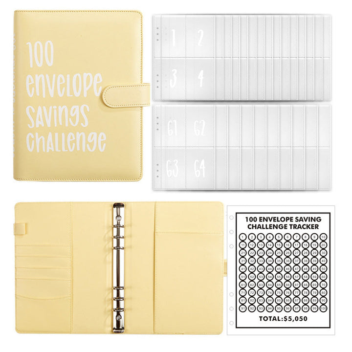 The 100 Envelopes Money Saving Challenge Kit displayed on a clean background, budgeting aid