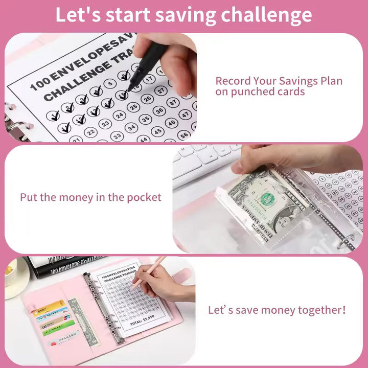 Close-up of numbered envelopes inside the 100 Envelopes Money Saving Challenge Kit, finance