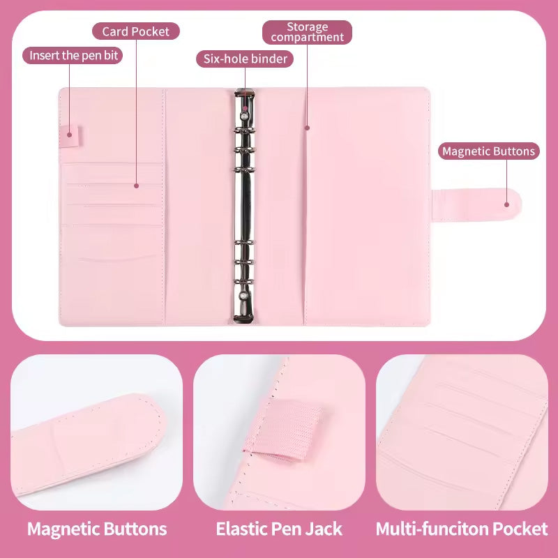 PU leather sleeve of the Unisex 100 Envelopes Money Saving Challenge Kit, a budgeting gift