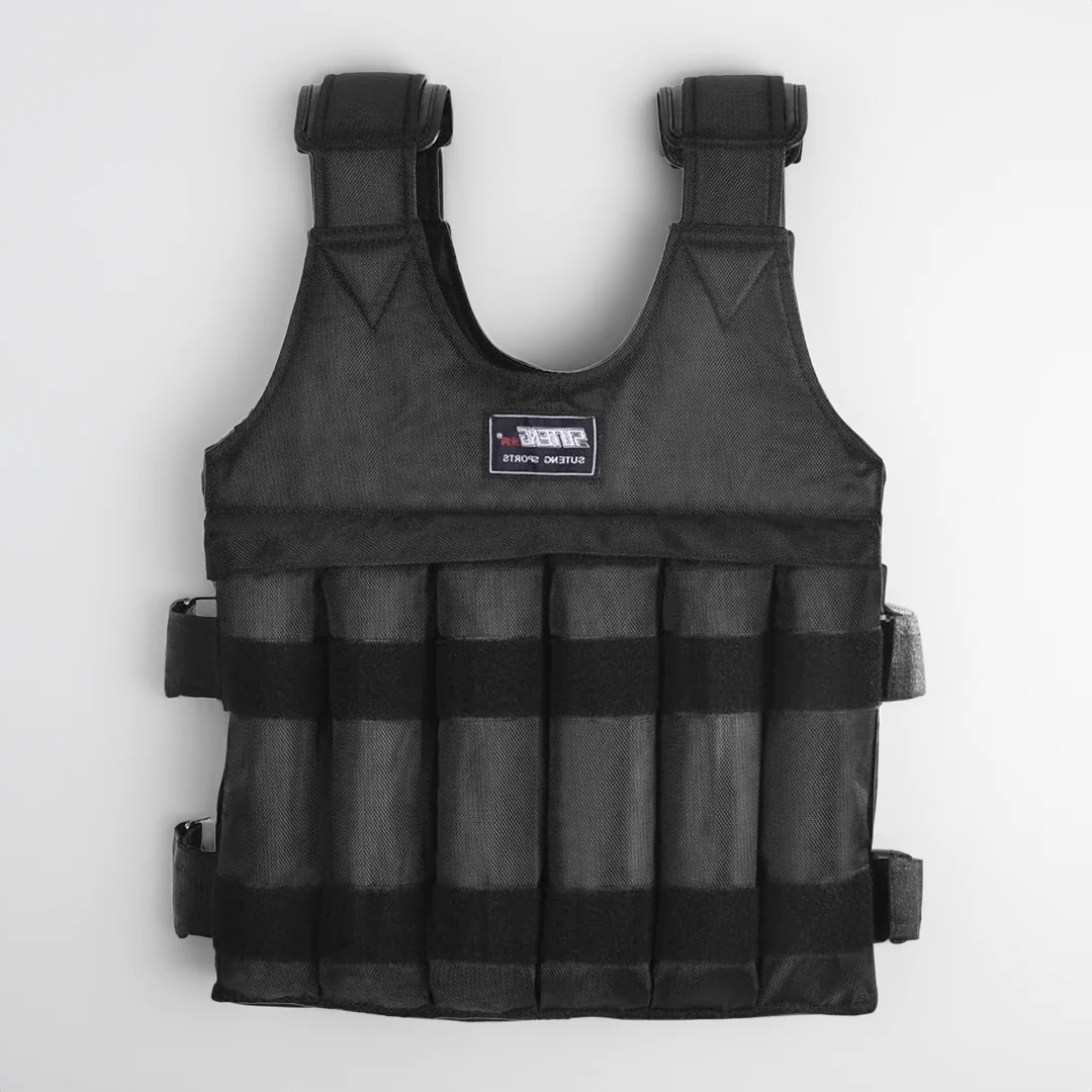 Heavy-duty unisex weighted vest, 110 lbs adjustable for strength, cardio, and bodyweight training in your home gym.