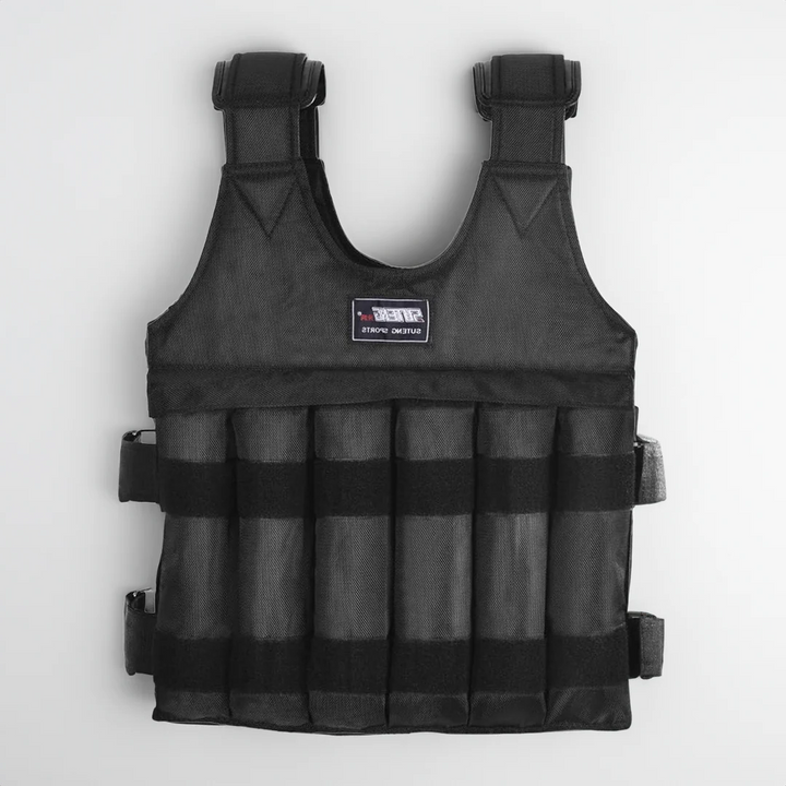 Heavy-duty unisex weighted vest, 110 lbs adjustable for strength, cardio, and bodyweight training in your home gym.