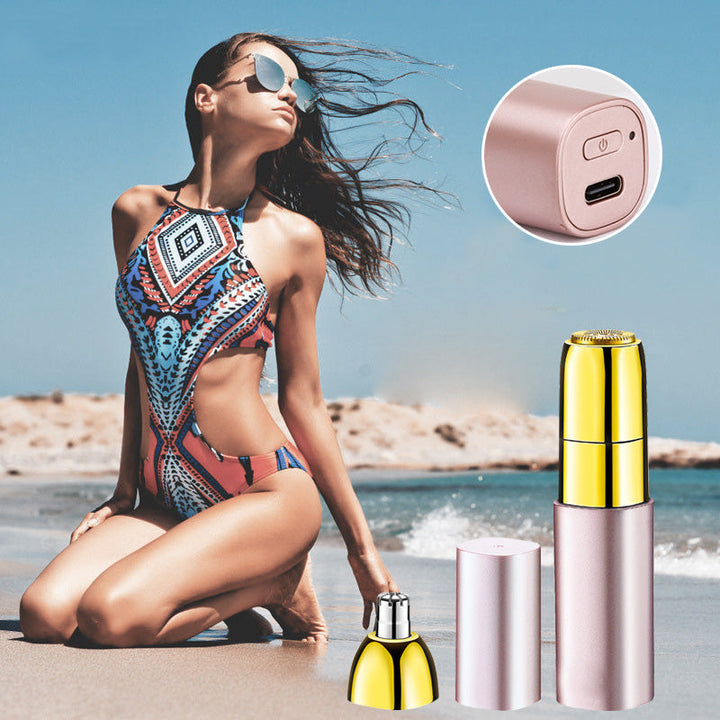 Unisex 2-in-1 portable hair remover trimmer with sleek design, ideal for personal grooming.