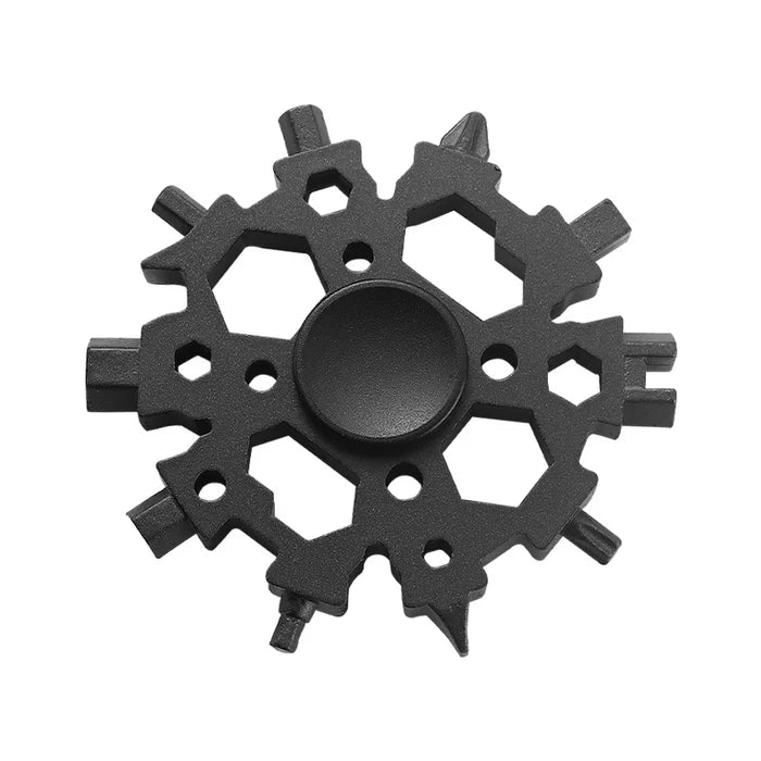 Portable snowflake spinner and multitool, perfect for camping, hiking, and daily use