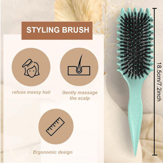 Multi-functional hair styling brush, detangler & anti-frizz tool