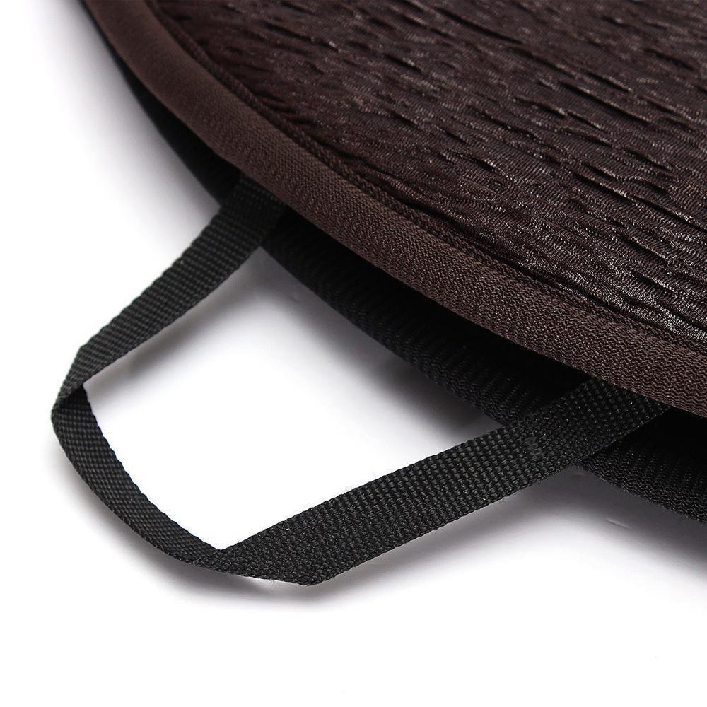 Ergonomic rotating seat cushion in a car, assisting easy entry and exit, mobility aid, back support