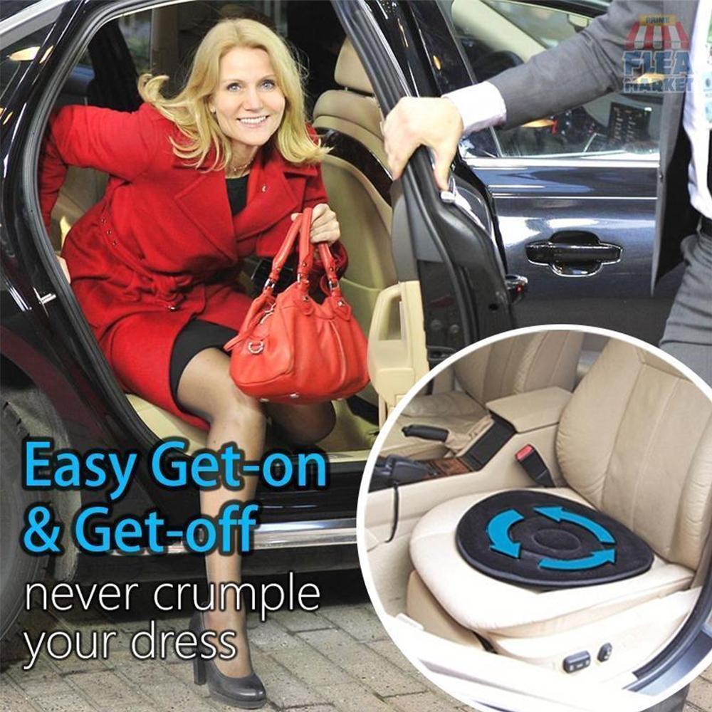Versatile gray rotating seat cushion for disabled, elderly, or anyone needing transfer assistance