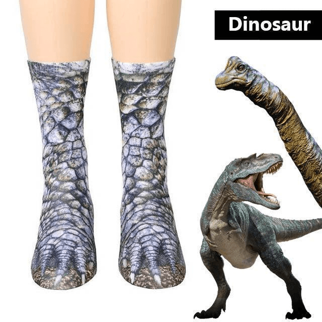 Unisex novelty socks featuring realistic animal paw design, 3D texture, warm & playful.