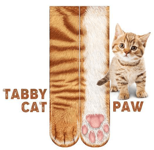 Group of assorted 3D animal paw socks, various realistic prints, cozy unisex wear, funny gift.