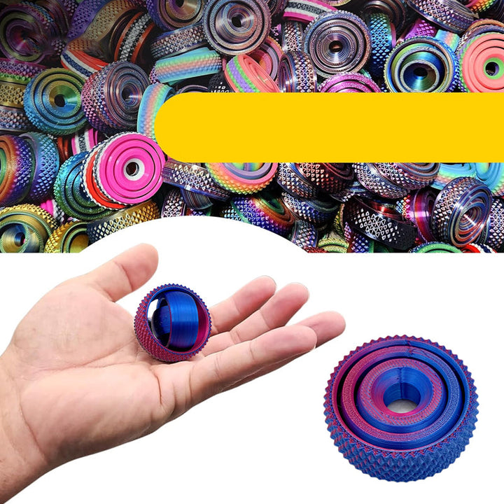 Unisex 3D Concentric Ring Fidget Ball in multiple colors, ideal stress relief gifts