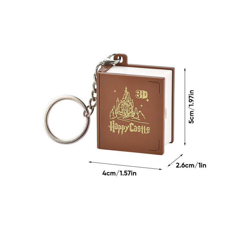 Closed 3D Pop-Up Book Keychain, a portable unisex accessory perfect as a unique gift