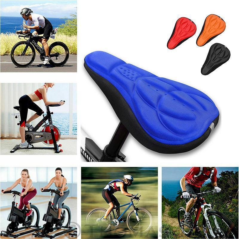 Comfortable gel bike seat cover, universal fit for bicycle saddles, soft silicone, cycling accessory