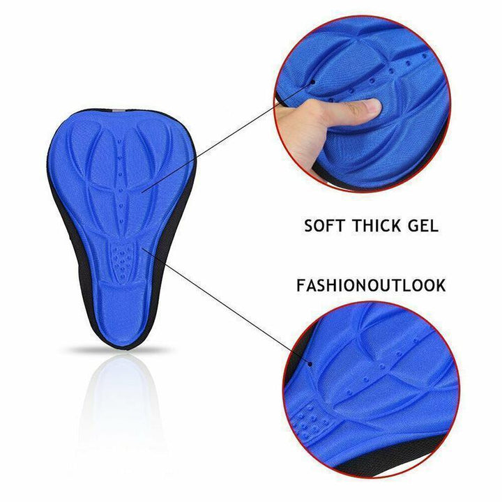 Soft 3D silicone bike saddle cover, black and anti-slip, designed for ultimate cycling comfort