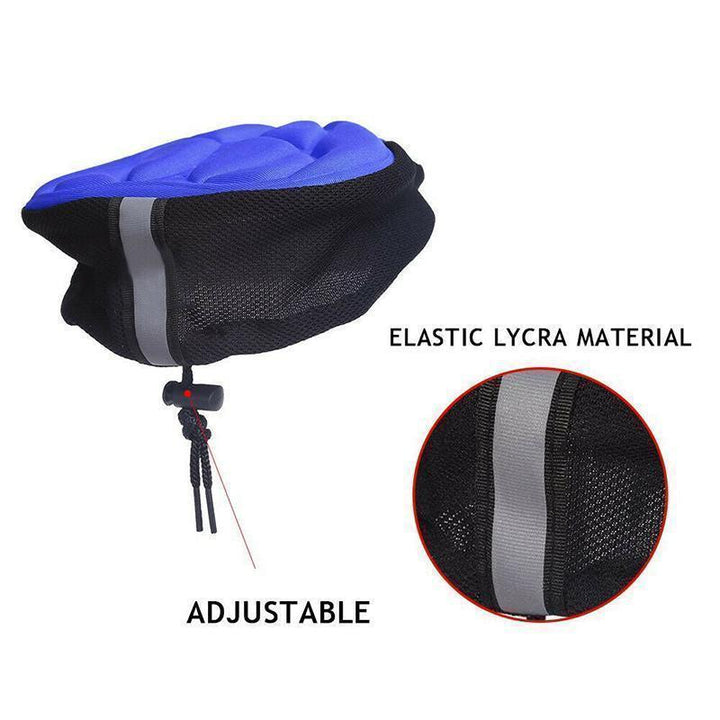 Durable silicone bike saddle cover with 3D padding, essential for comfortable outdoor cycling sports