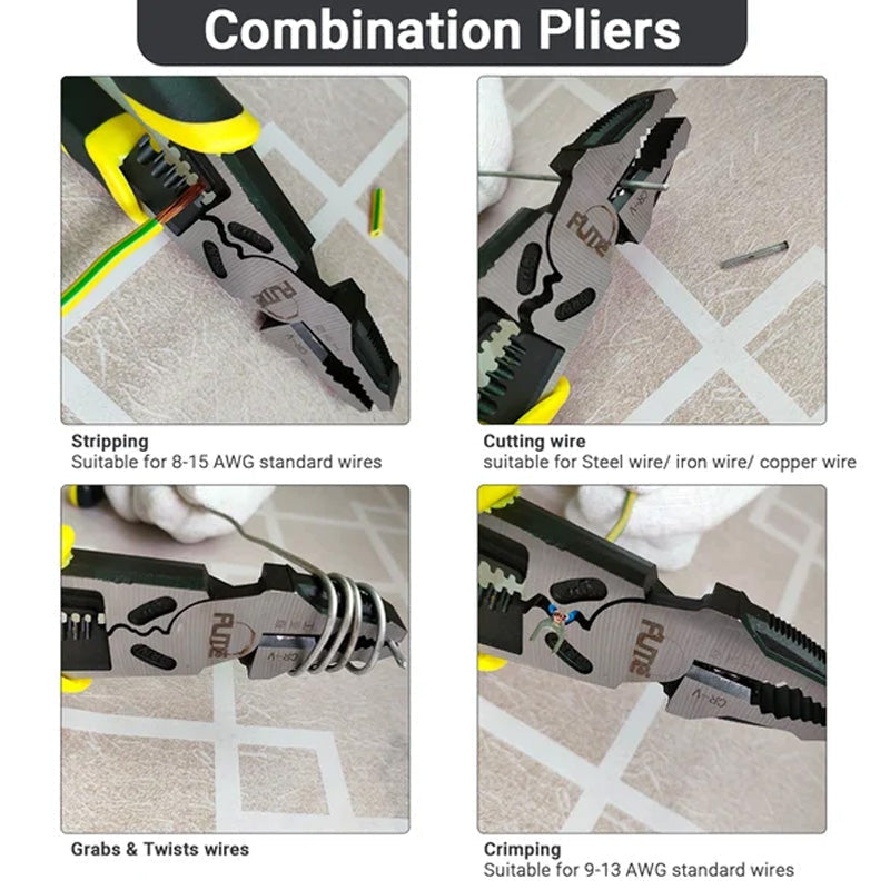 Wire stripper mechanism on the 4-in-1 lineman pliers, perfect for various gauge wires.