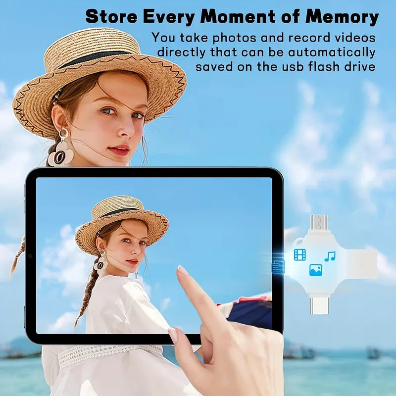 Versatile 4-in-1 USB flash drive with USB 3.0, Type-C, Micro USB for seamless data storage & transfer