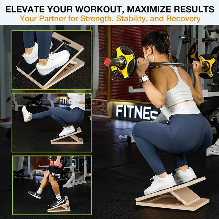 Fitness accessory: Adjustable slanted board, strengthening legs and improving coordination