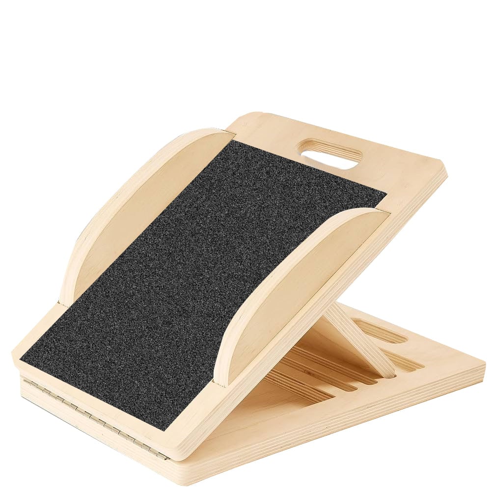 High-quality natural wood balance board, adjustable for challenging workouts and rehab