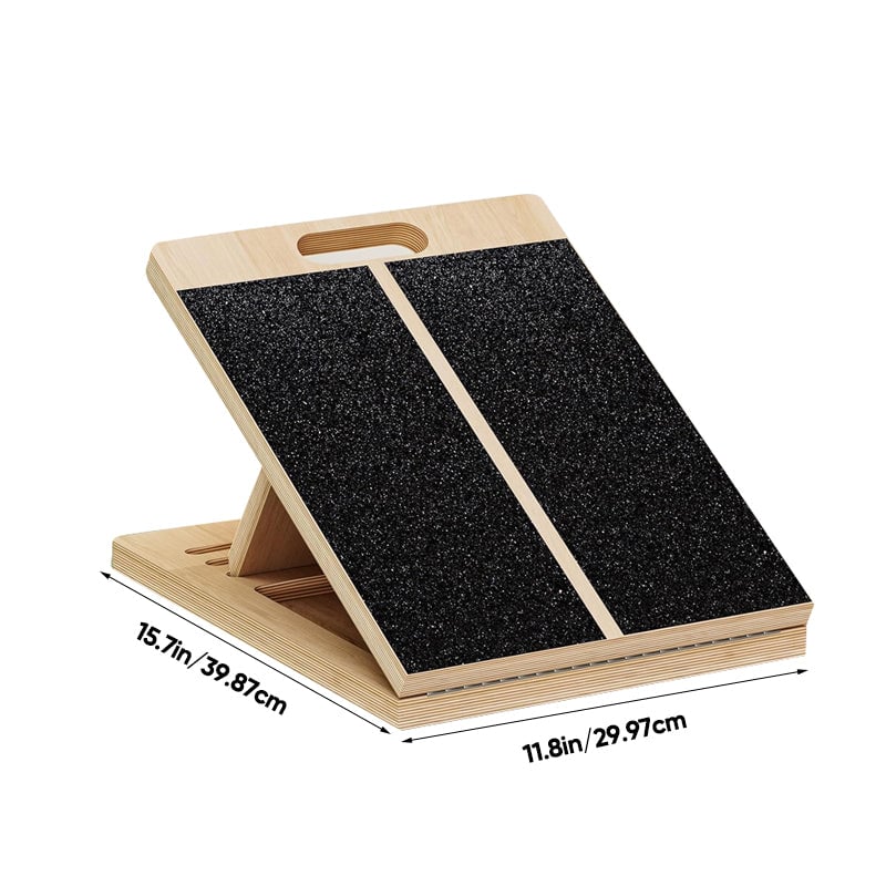 Exercise equipment: Adjustable balance board, natural wood finish, suitable for all ages
