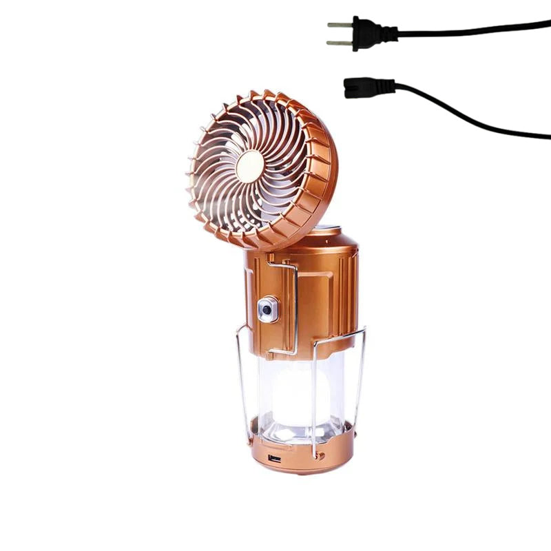 Innovative solar-powered camping gear: a 6-in-1 LED lantern delivering light, fan, and convenience