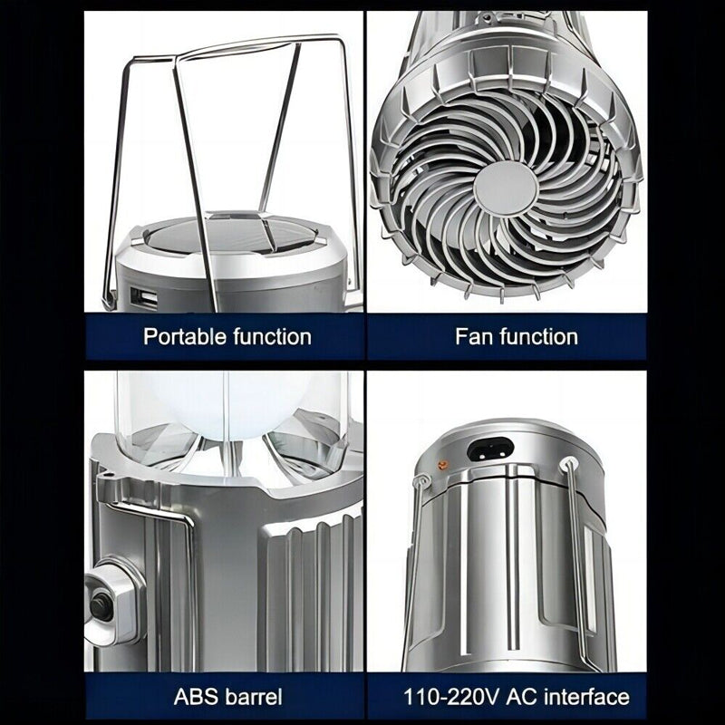 Durable unisex camping lantern with versatile LED lighting modes and an essential cooling fan