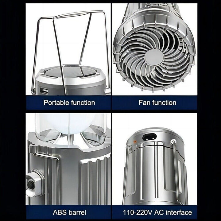 Durable unisex camping lantern with versatile LED lighting modes and an essential cooling fan