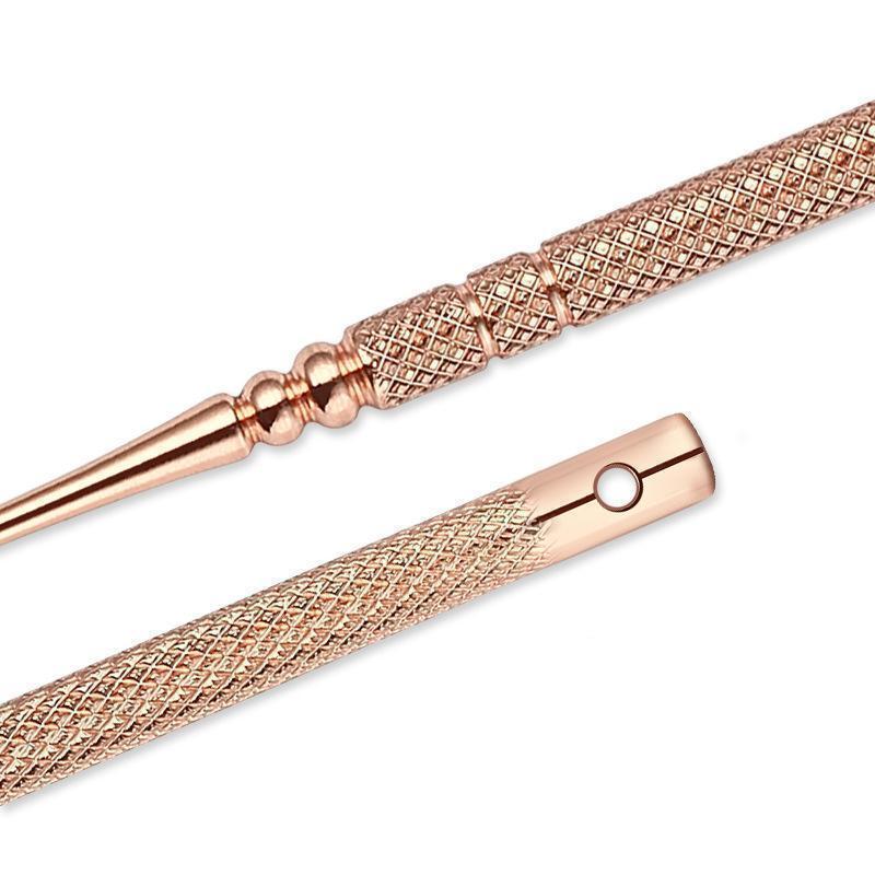 Portable 6-piece ear cleaning kit, rose gold stainless steel, for personal health