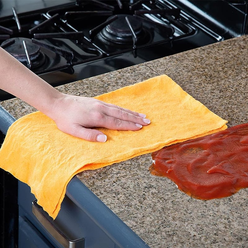 Set of colorful multi-purpose non-woven cleaning cloths for various cleaning tasks