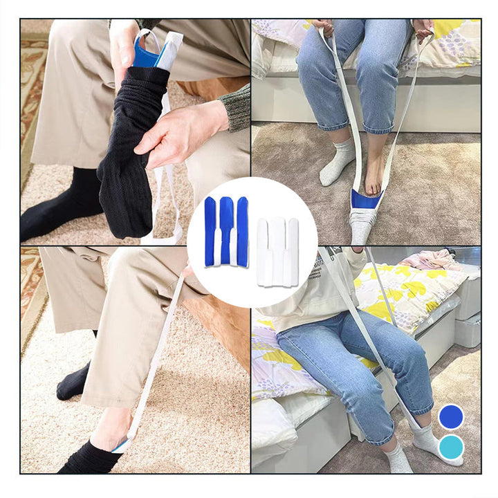 Unisex adaptive sock aid device for easy dressing, designed for senior care and disability support