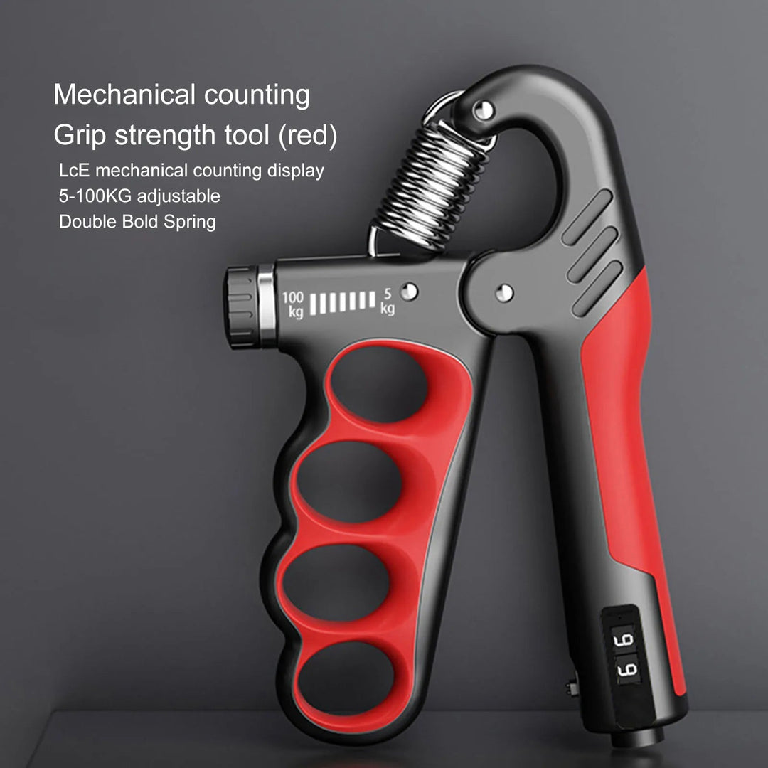 Adjustable resistance hand & forearm trainer for effective grip strength development. Fitness equipment.