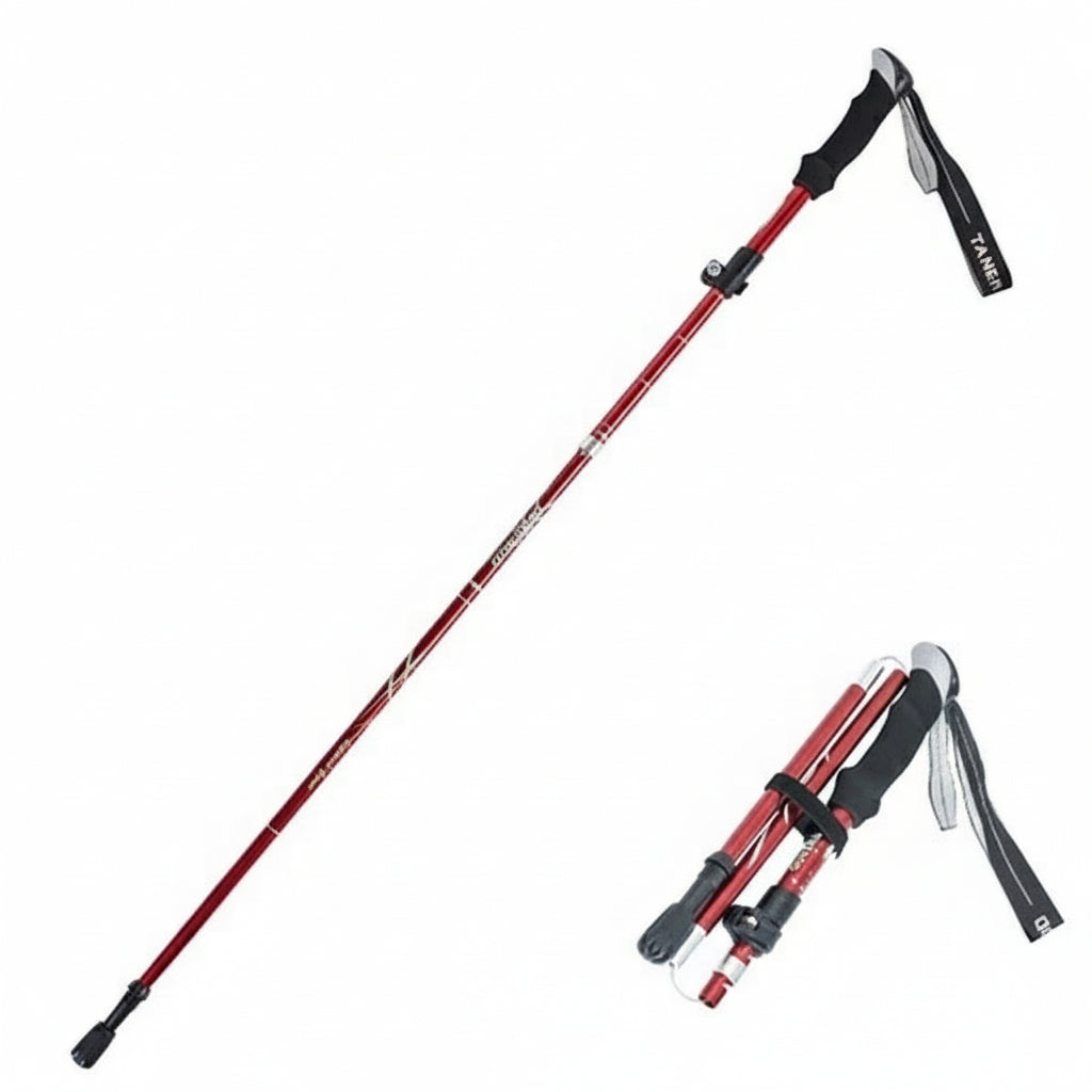Unisex adjustable lightweight aluminum hiking pole for enhanced trail stability & support on outdoor adventures.