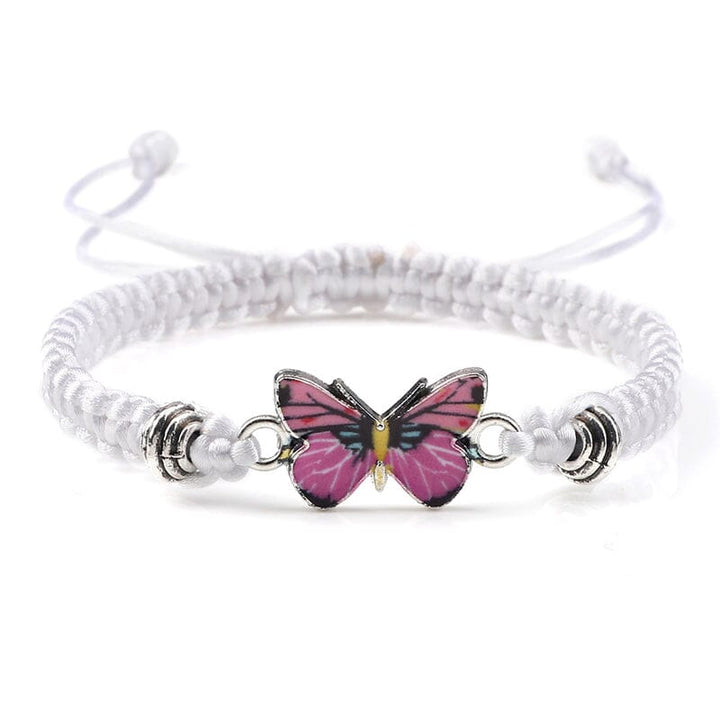 Cotton woven jewelry with a standout butterfly charm, an adjustable bracelet for all ages.