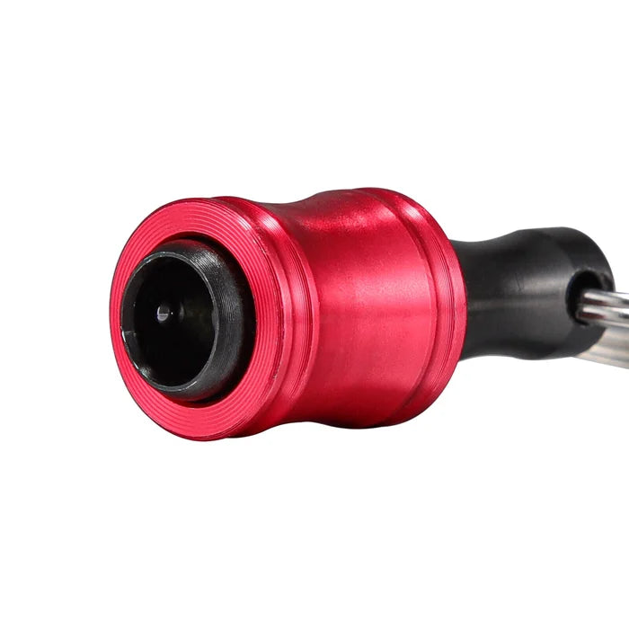 Unisex quick release hex bit holder carabiner, simplifying tool and drill bit management.