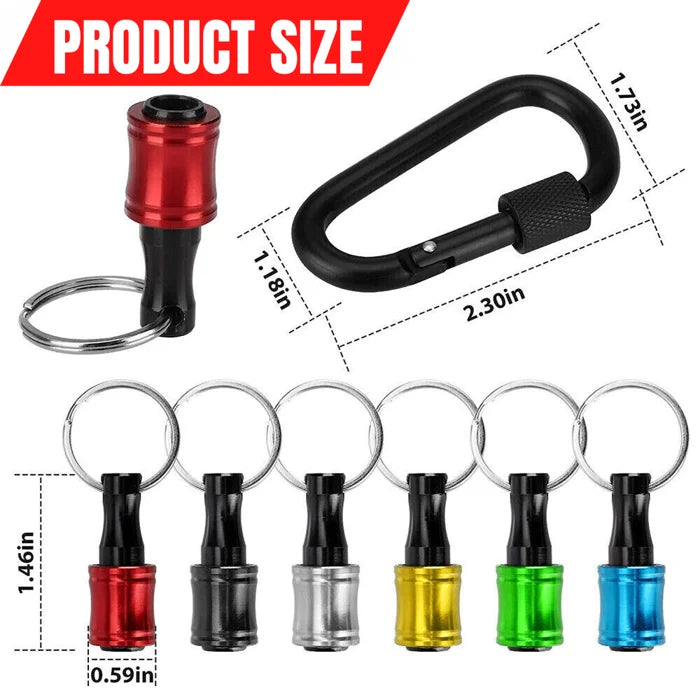 Aluminum alloy quick release carabiner for hex driver bits, a must-have tool accessory.