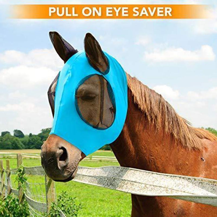 Pack of anti-fly mesh horse masks, illustrating the essential horse accessory for summer fly protection and pet care.