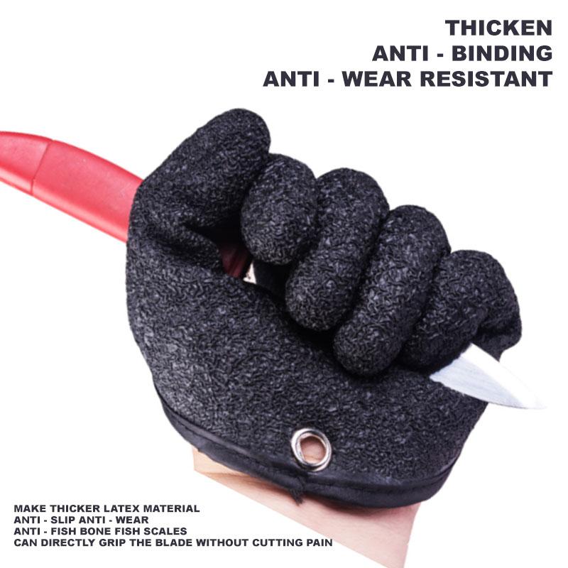 Angler's protective glove, anti-puncture material, magnetic quick release feature
