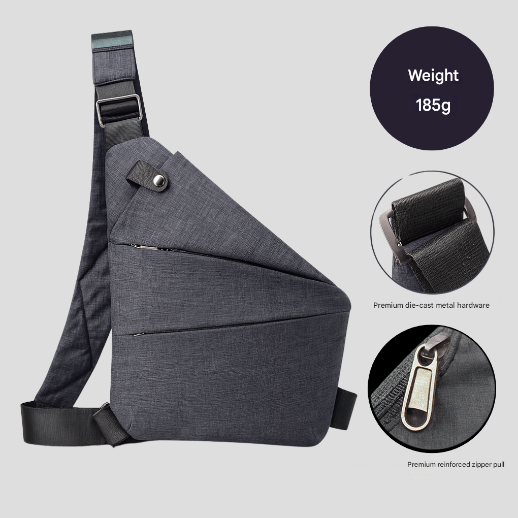 Unisex anti-theft crossbody bag, secure & lightweight travel organizer for daily urban use.