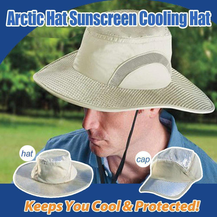 Unisex Arctic Cooling Sun Hat for sun protection, featuring evaporative cooling technology for outdoor activities.