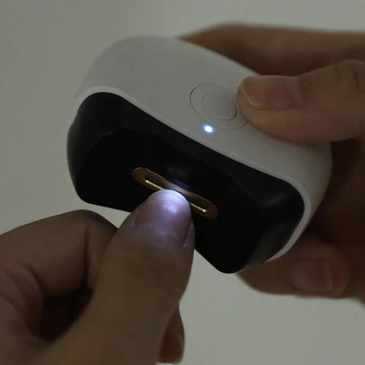 Electric nail clipper with night light, ideal for trimming nails in low light conditions, personal grooming