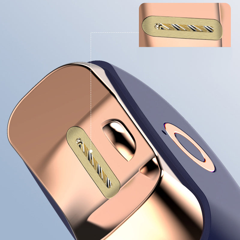 Set of an automatic electric nail clipper, USB charging cable & cleaning brush, complete nail care kit