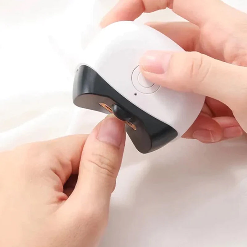 Rechargeable automatic nail trimmer with safety features, perfect for personal grooming at home or travel