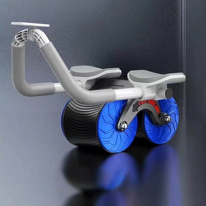 Multiple angles of the ab roller wheel, showcasing its versatile use in fitness equipment